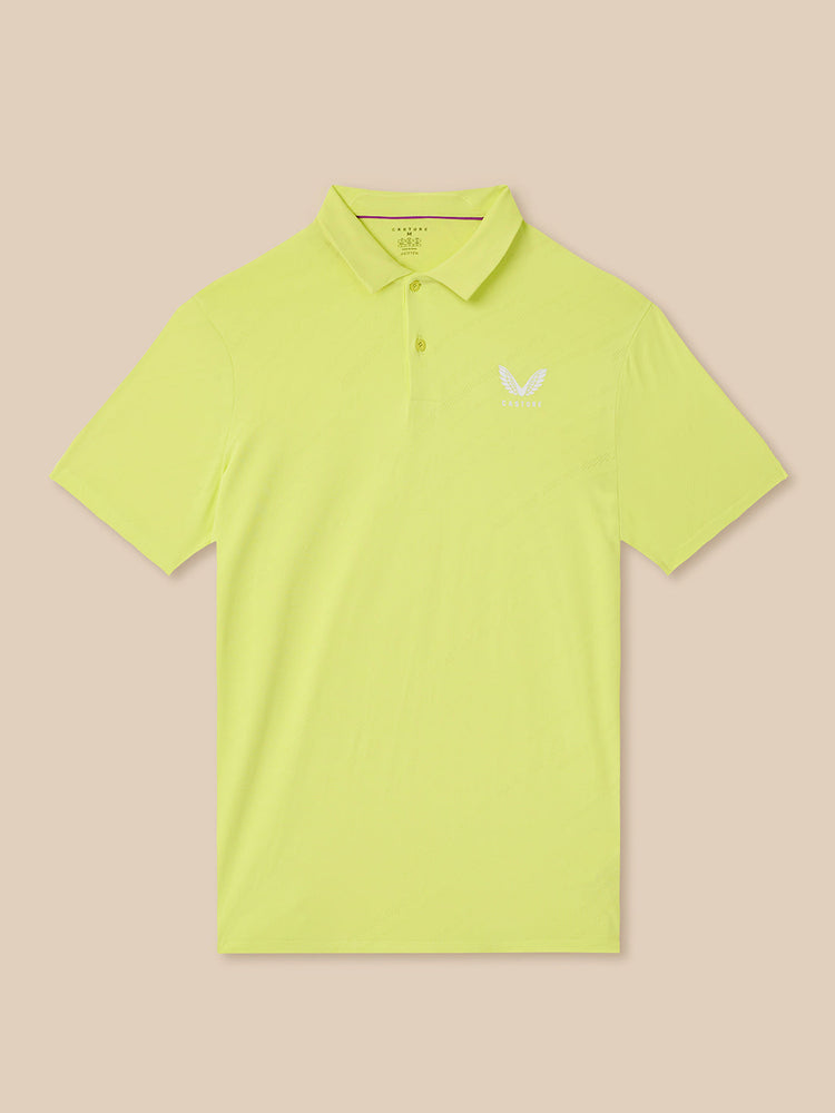 Heren Golf LVS Engineered Gebreid Polo - Limoen