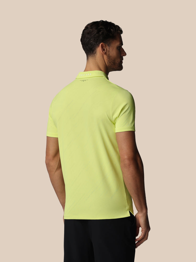 Heren Golf LVS Engineered Gebreid Polo - Limoen