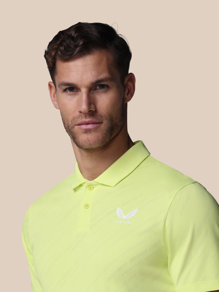 Heren Golf LVS Engineered Gebreid Polo - Limoen