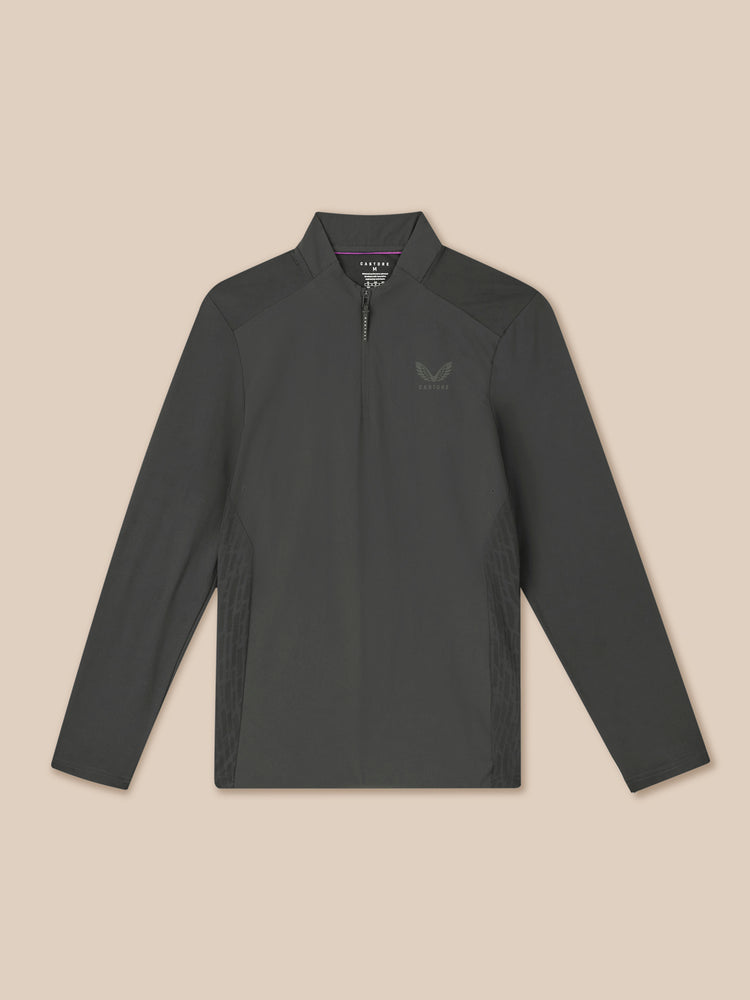 Heren Golf LVS Kwartrits Top met Lange Mouwen - Gunmetal