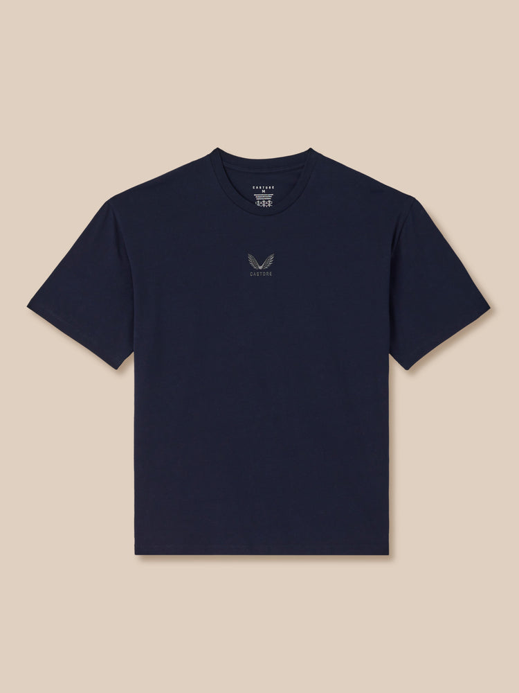 Heren Adapt Katoen Loose Fit T-Shirt - Marineblauw