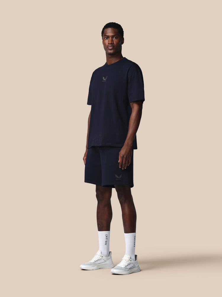 Heren Adapt Katoen Loose Fit T-Shirt - Marineblauw