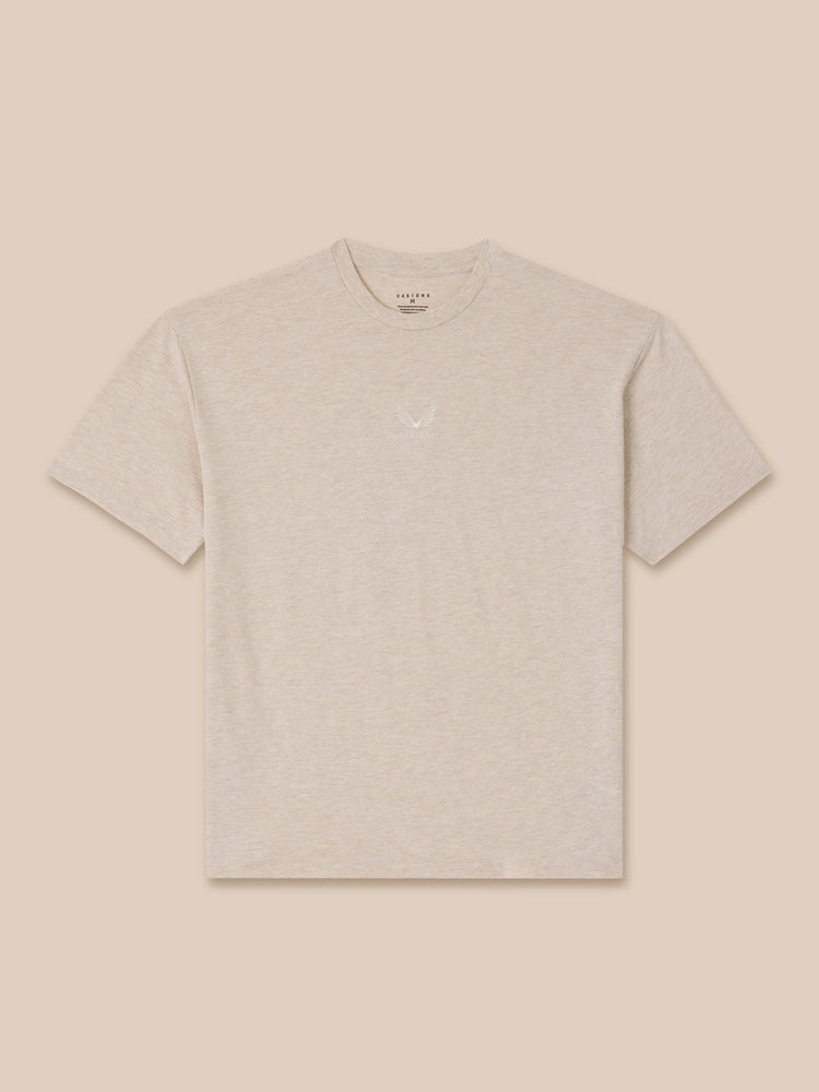 Heren Adapt Katoen Loose Fit T-Shirt - Oatmeal Marl