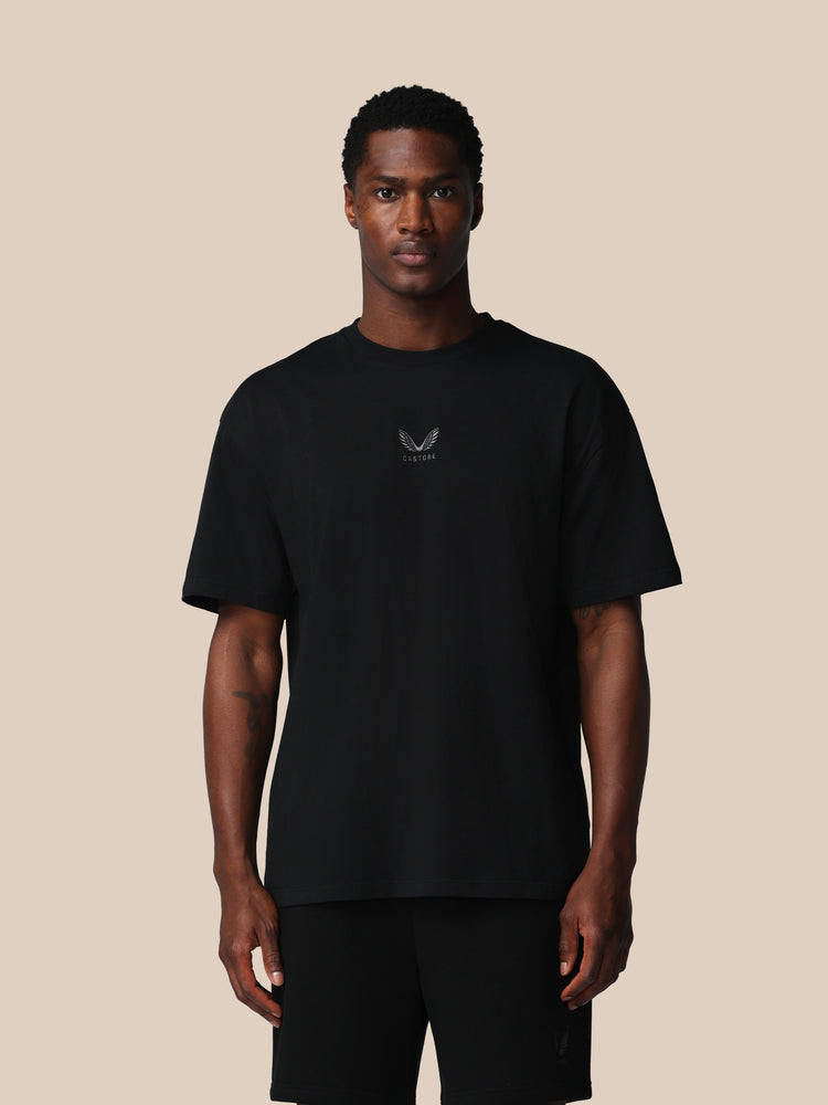Heren Adapt Katoen Loose Fit T-Shirt - Zwart