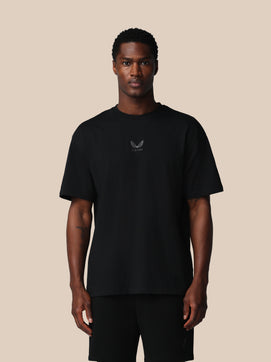 Heren Adapt Katoen Loose Fit T-Shirt - Zwart