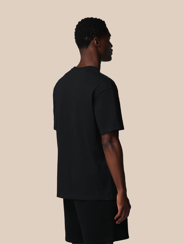 Heren Adapt Katoen Loose Fit T-Shirt - Zwart