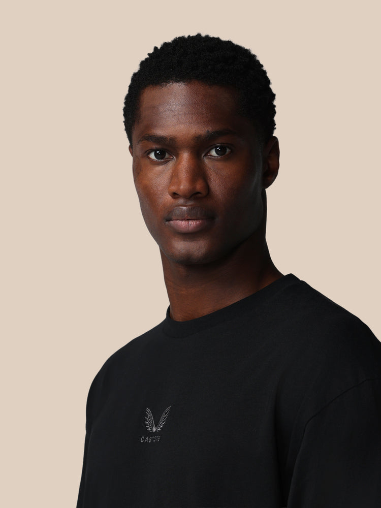 Heren Adapt Katoen Loose Fit T-Shirt - Zwart
