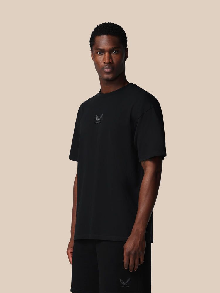 Heren Adapt Katoen Loose Fit T-Shirt - Zwart