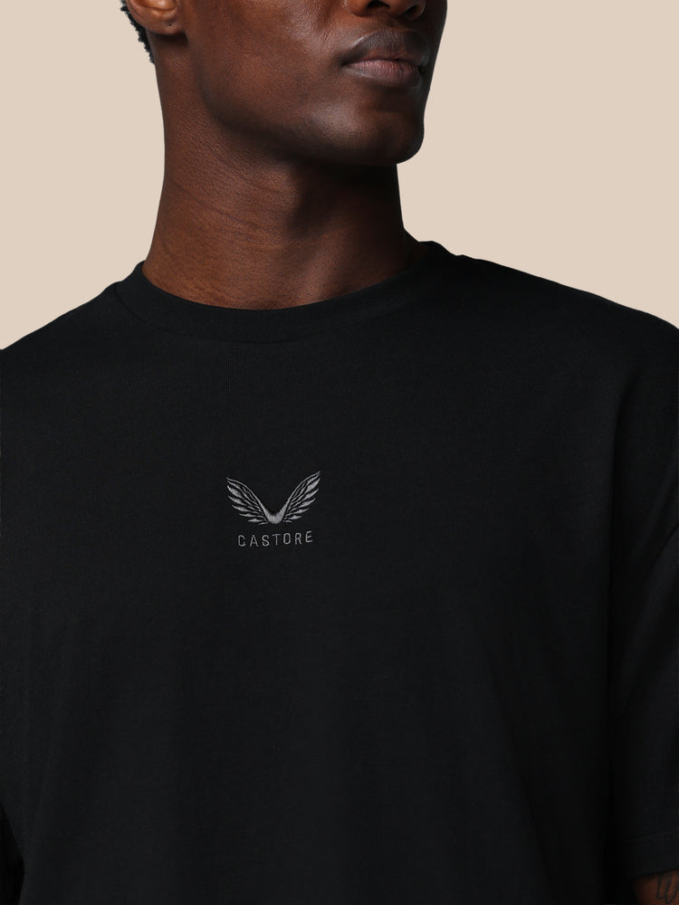 Heren Adapt Katoen Loose Fit T-Shirt - Zwart