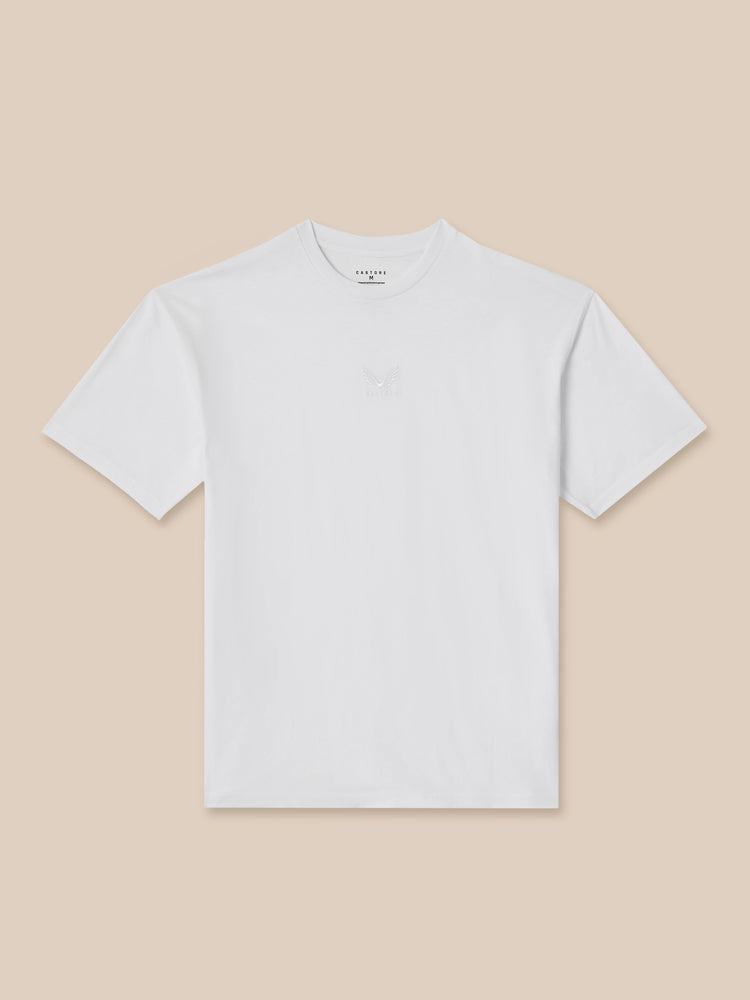 Heren Adapt Katoen Loose Fit T-Shirt - Wit