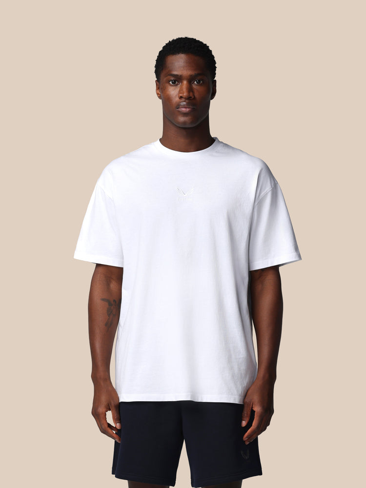 Heren Adapt Katoen Loose Fit T-Shirt - Wit