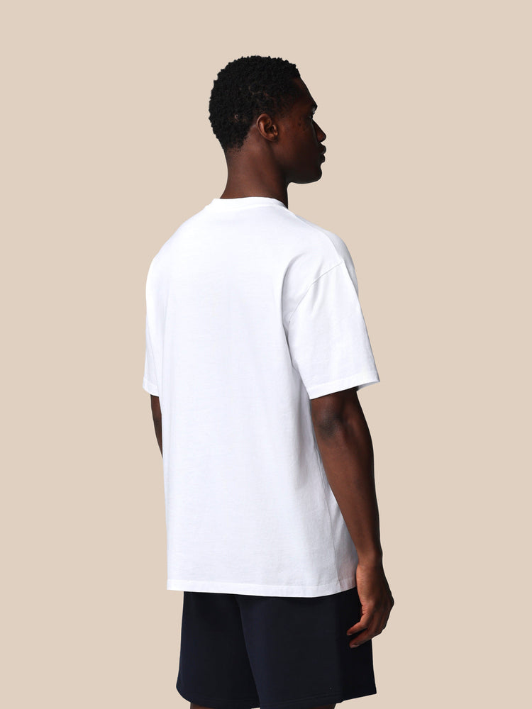 Heren Adapt Katoen Loose Fit T-Shirt - Wit