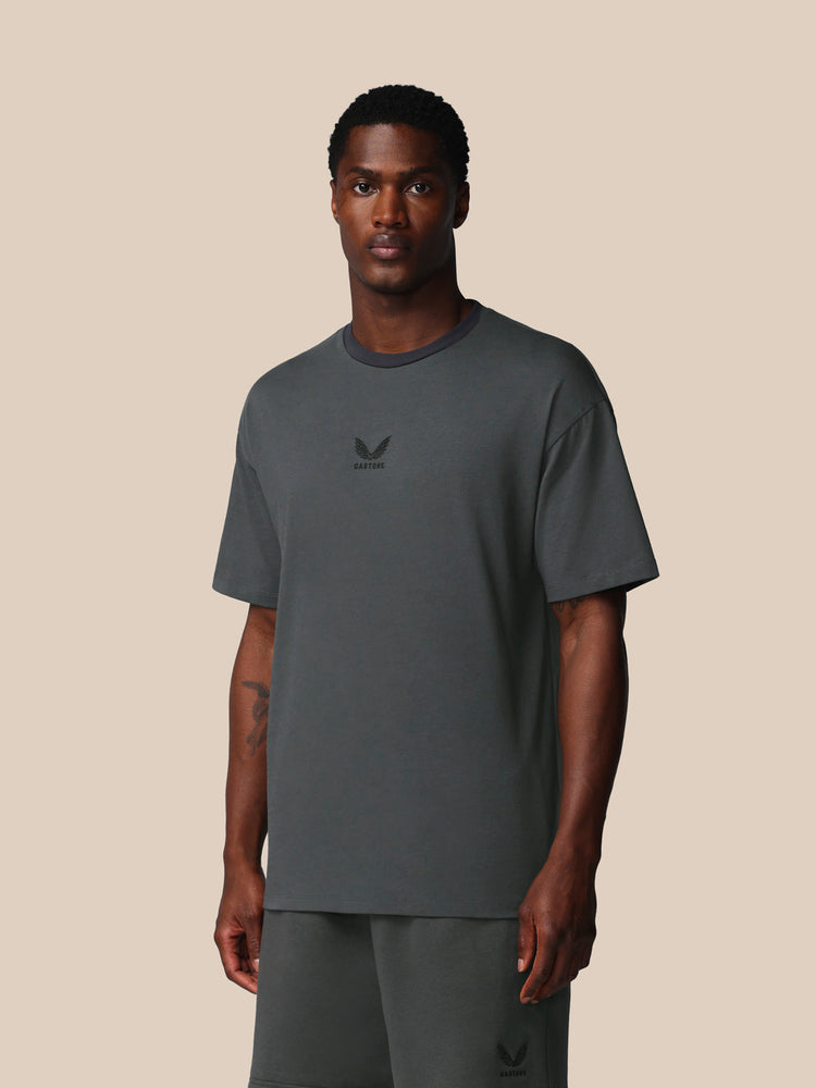 Heren Adapt Katoen Loose Fit T-Shirt - Gunmetal
