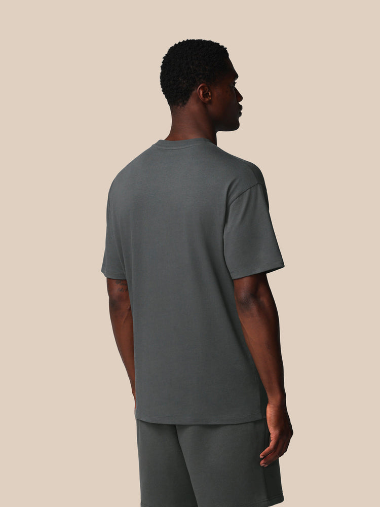 Heren Adapt Katoen Loose Fit T-Shirt - Gunmetal