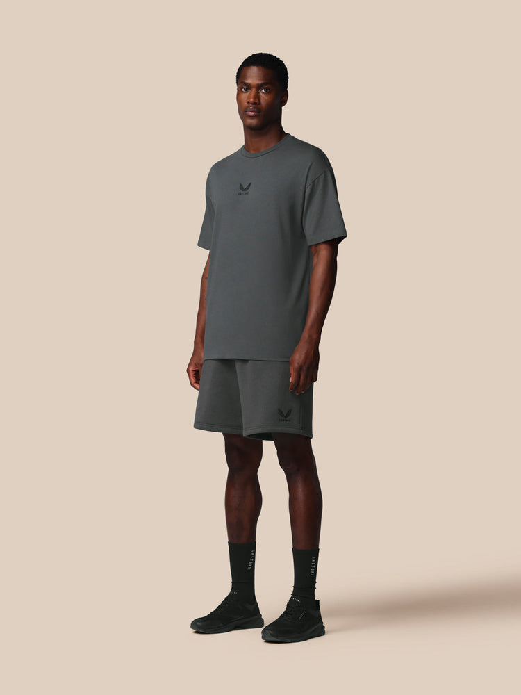 Heren Adapt Katoen Loose Fit T-Shirt - Gunmetal
