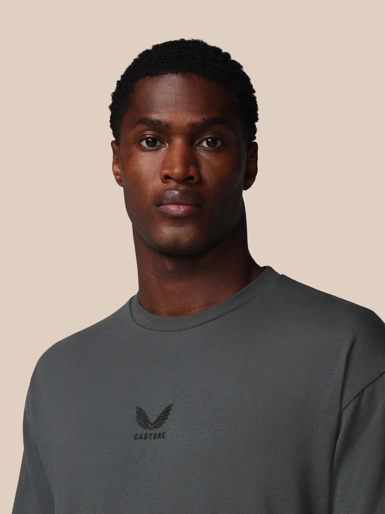 Heren Adapt Katoen Loose Fit T-Shirt - Gunmetal