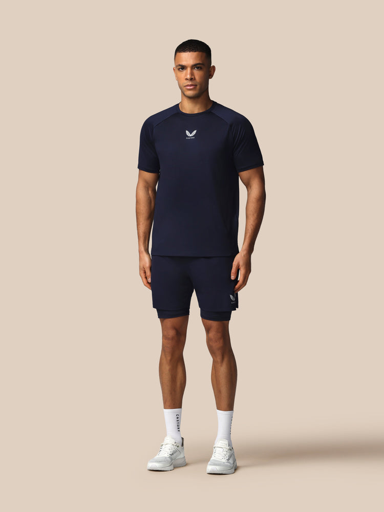 Heren Apex Tennis T-Shirt - Marineblauw