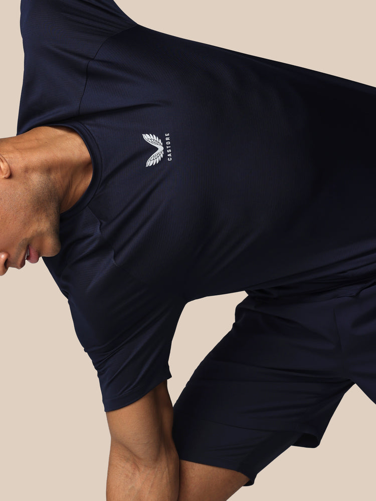 Heren Apex Tennis T-Shirt - Marineblauw