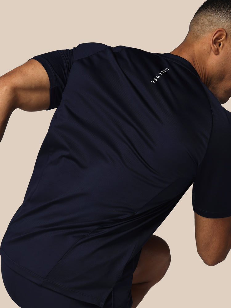 Heren Apex Tennis T-Shirt - Marineblauw