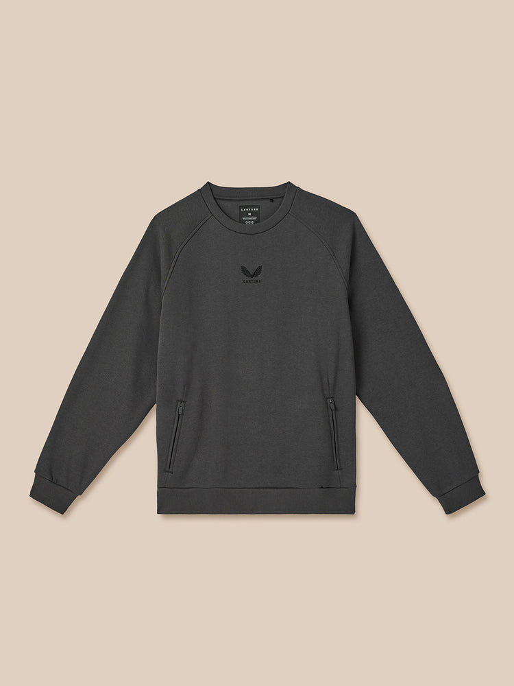 Heren Adapt Katoen Fleece Sweatshirt met Lange Mouwen - Gunmetal