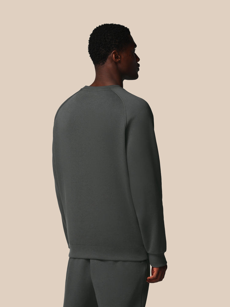 Heren Adapt Katoen Fleece Sweatshirt met Lange Mouwen - Gunmetal