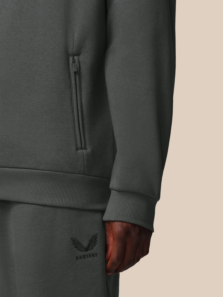 Heren Adapt Katoen Fleece Sweatshirt met Lange Mouwen - Gunmetal
