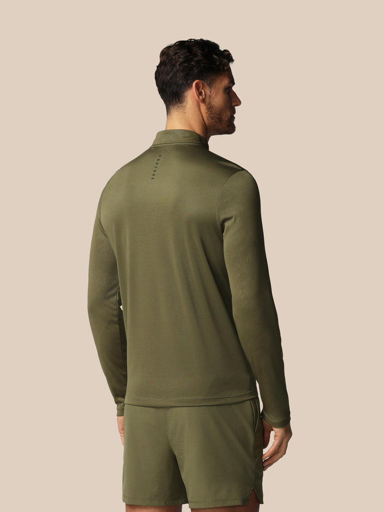 Heren Adapt All-Over Print Kwartrits Top met Lange Mouwen - Ivy Groen