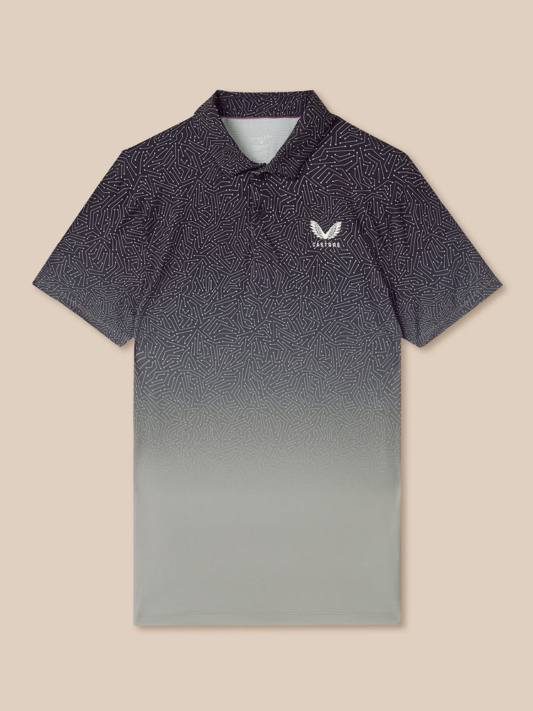 Heren Golf Map Geprinte Polo - Marineblauw