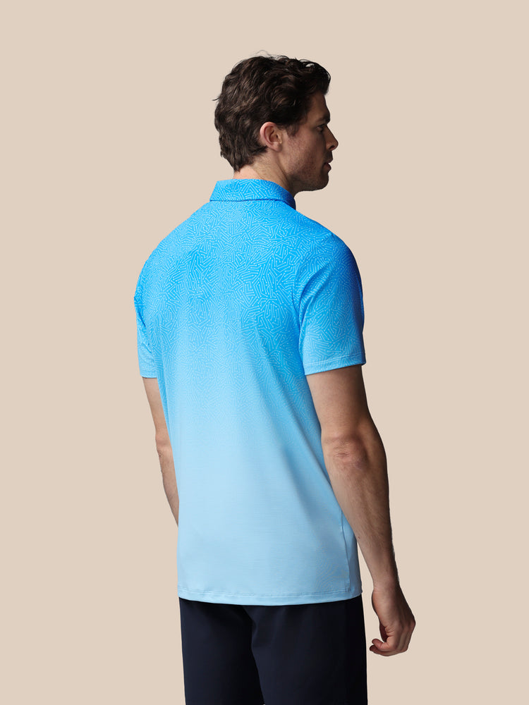 Heren Golf Map Geprinte Polo - Blauw