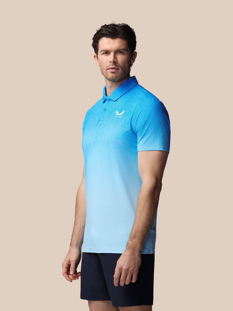 Heren Golf Map Geprinte Polo - Blauw