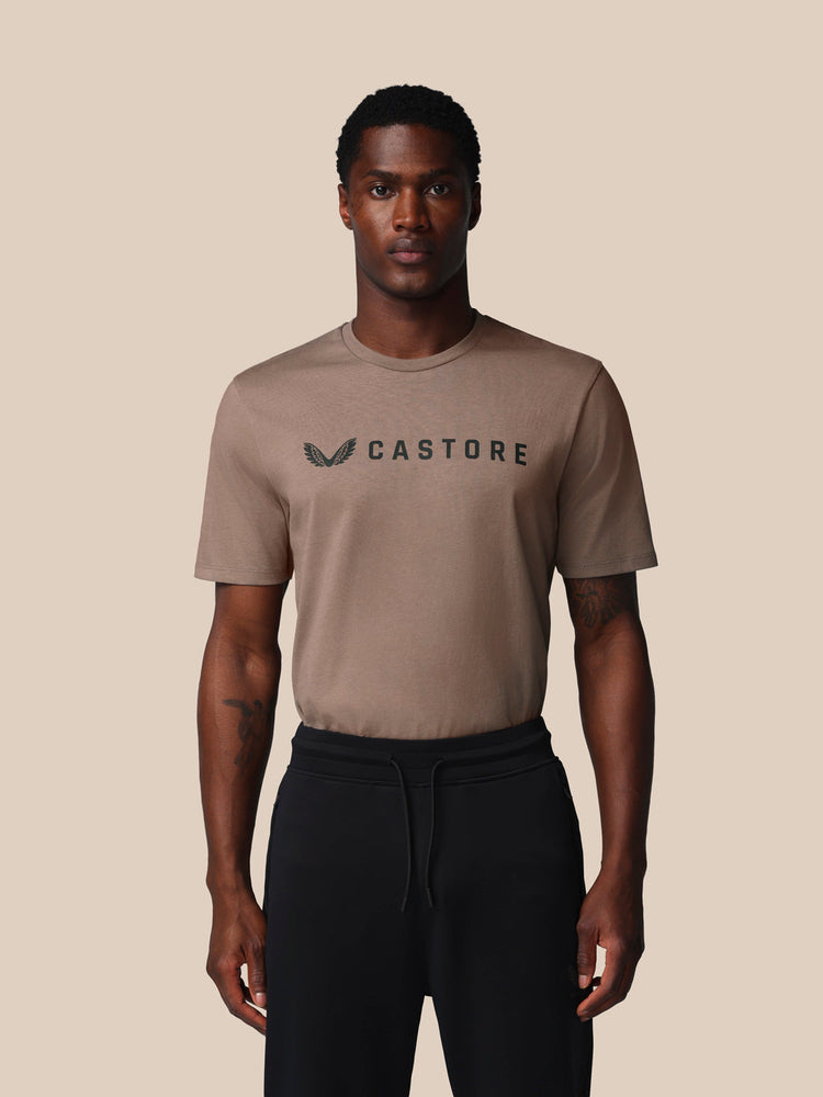 Heren Adapt Grafisch T-Shirt - Diep Taupe