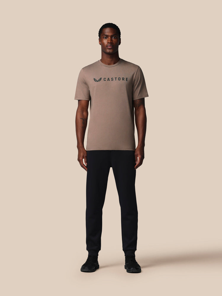 Heren Adapt Grafisch T-Shirt - Diep Taupe