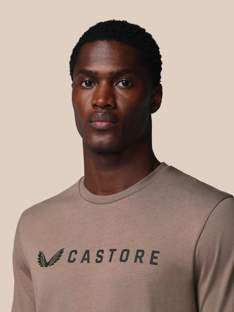 Heren Adapt Grafisch T-Shirt - Diep Taupe