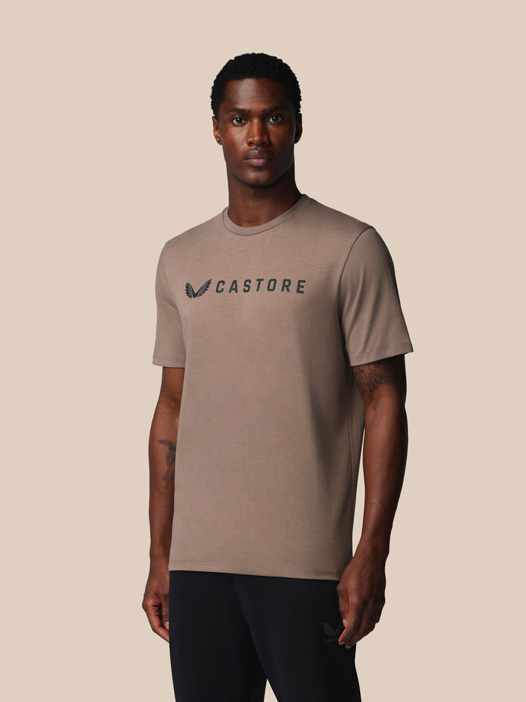 Heren Adapt Grafisch T-Shirt - Diep Taupe