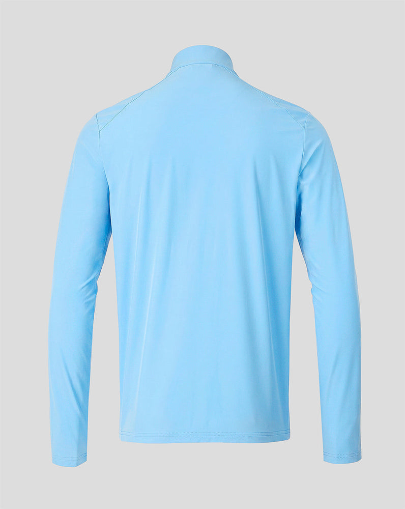 Back view of the light blue Feyenoord men's matchday jacket