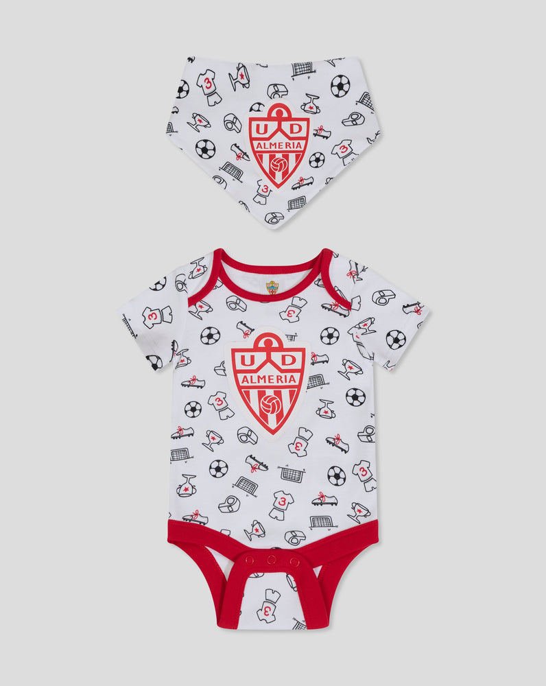 ALMERIA BABYSET (VEST & SLUBBER) - WIT/ROOD