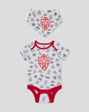 ALMERIA BABYSET (VEST & SLUBBER) - WIT/ROOD