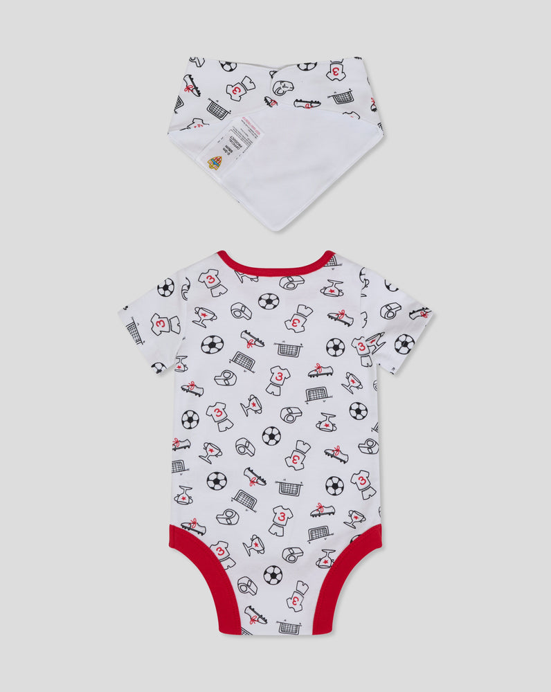 ALMERIA BABYSET (VEST & SLUBBER) - WIT/ROOD
