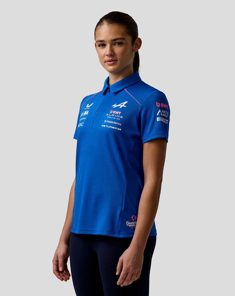 Officieel Dames Gepersonaliseerd BWT Alpine Formula One Team Polo Shirt