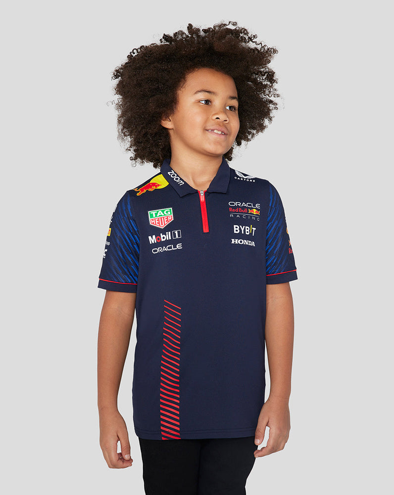 Junior Oracle Red Bull Racing Short Sleeve Polo Shirt - Night Sky