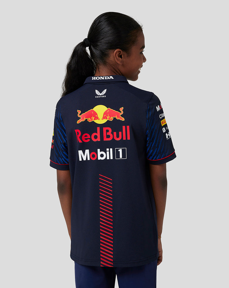 Junior Oracle Red Bull Racing Short Sleeve Polo Shirt - Night Sky