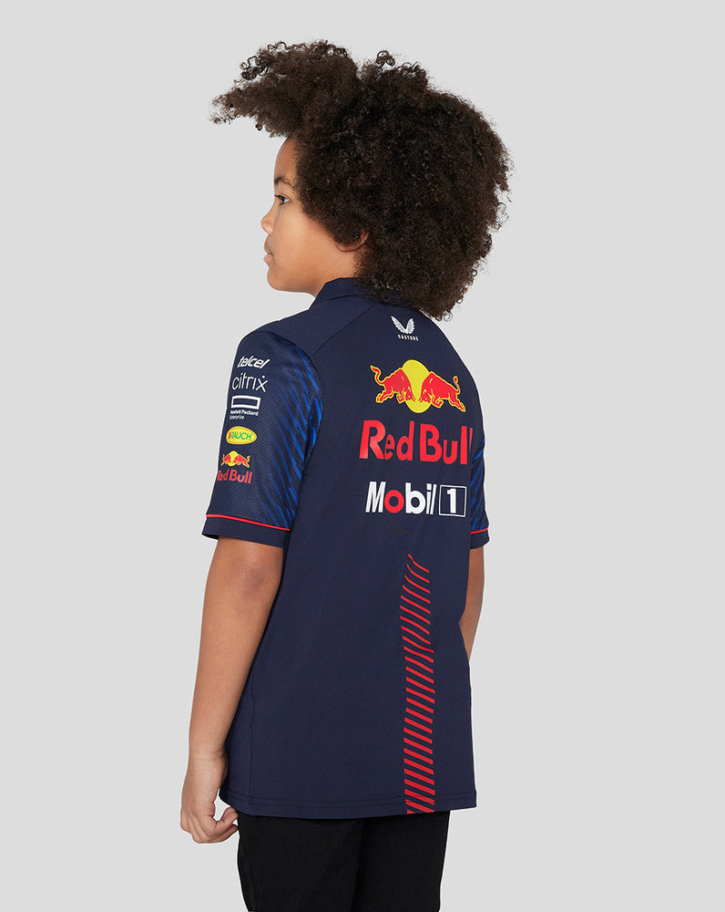 Junior Oracle Red Bull Racing Short Sleeve Polo Shirt - Night Sky