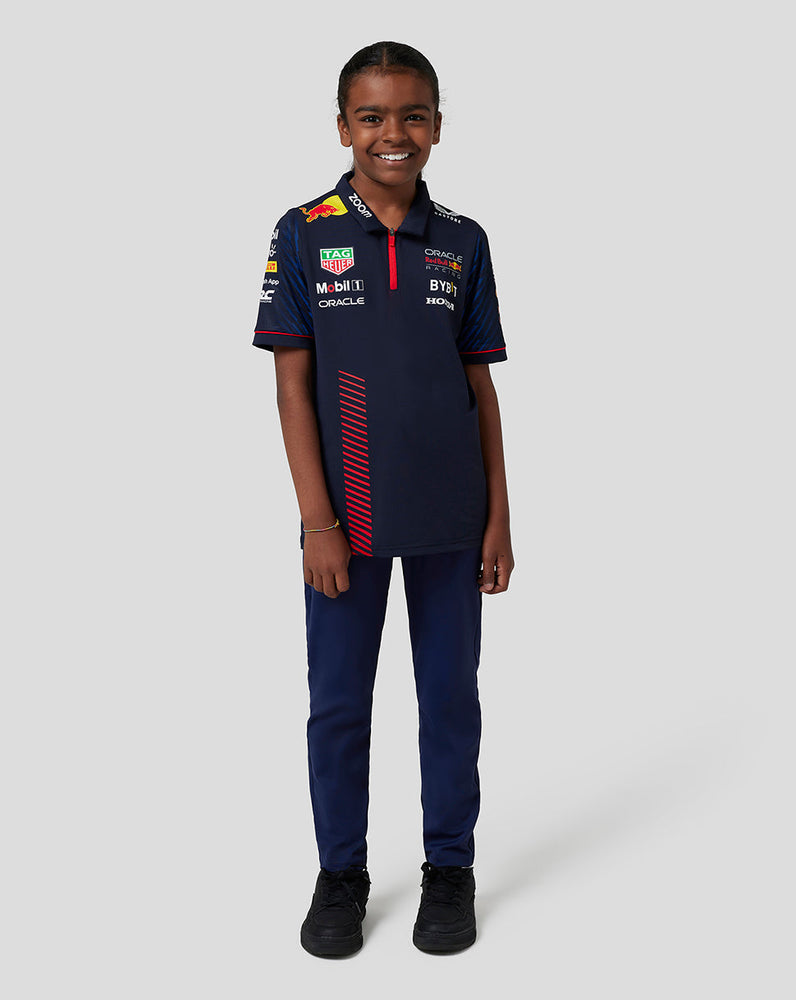 Junior Oracle Red Bull Racing Short Sleeve Polo Shirt - Night Sky