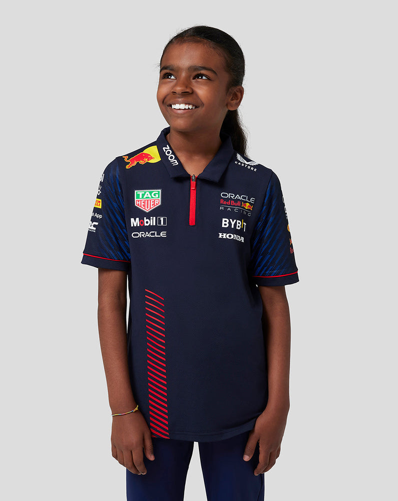 Junior Oracle Red Bull Racing Short Sleeve Polo Shirt - Night Sky