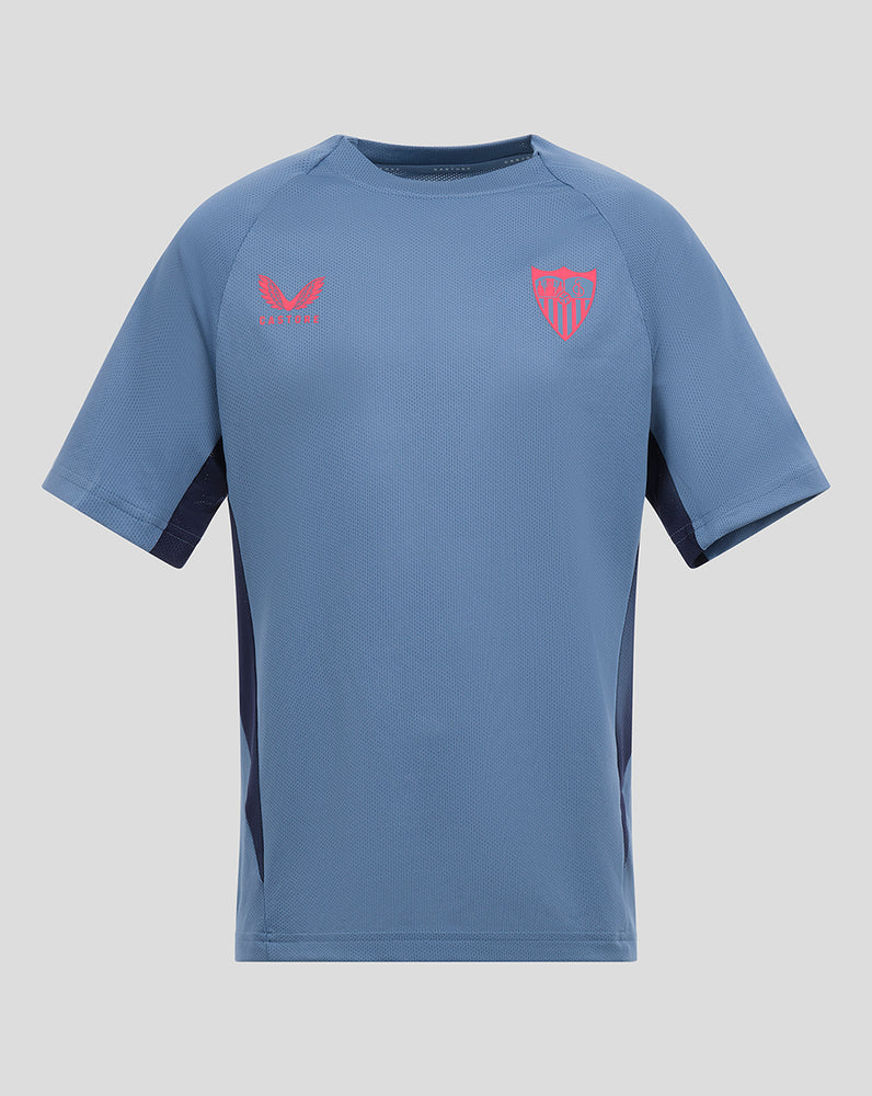 SEVILLA JUNIOR PRO SPELERS TRAININGS T-SHIRT KORTE MOUW - BLAUW