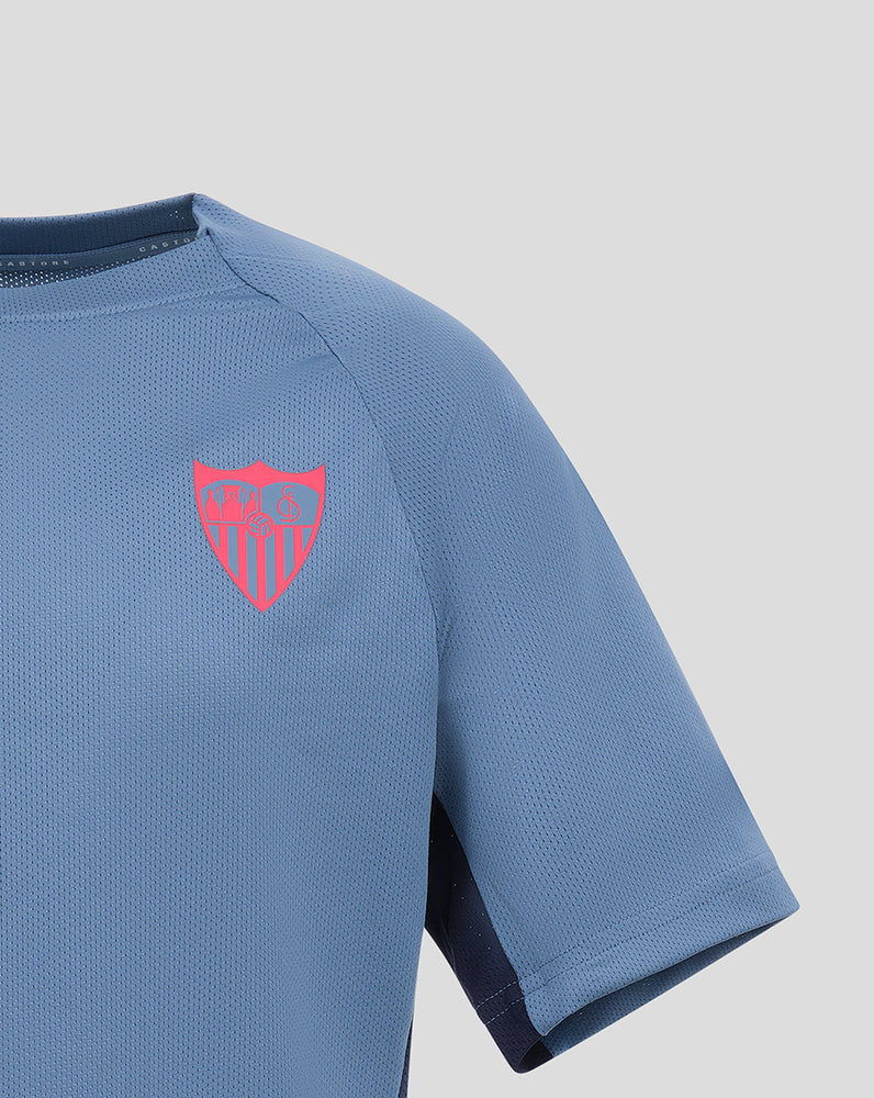 SEVILLA JUNIOR PRO SPELERS TRAININGS T-SHIRT KORTE MOUW - BLAUW