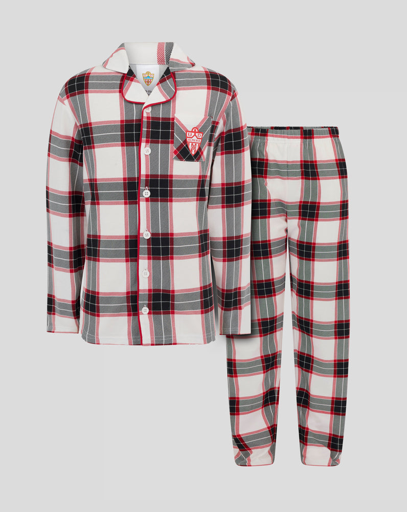 ALMERIA JUNIOR LANGE PYJAMA - WIT/ROOD