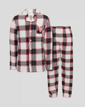 ALMERIA JUNIOR LANGE PYJAMA - WIT/ROOD