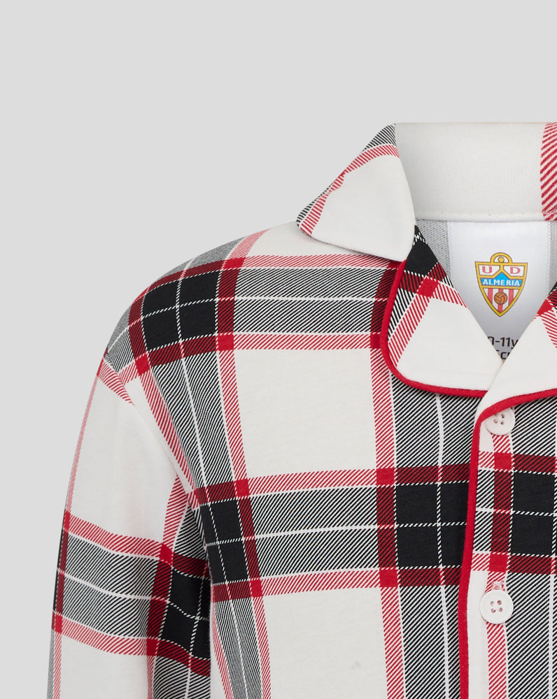 ALMERIA JUNIOR LANGE PYJAMA - WIT/ROOD