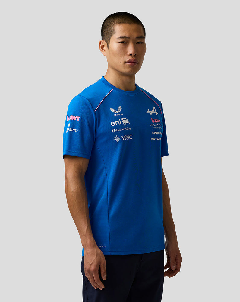 Officieel Heren Gepersonaliseerd BWT Alpine Formula One Team Set Up T-Shirt